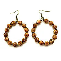 Wooden Swirl Hoop Earrings