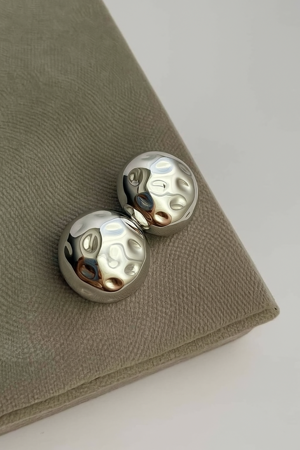 Rhinestone pave half sphere stud earrings