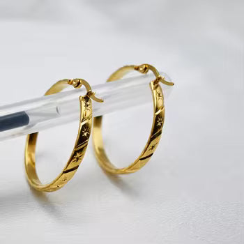 Golden hoop earrings