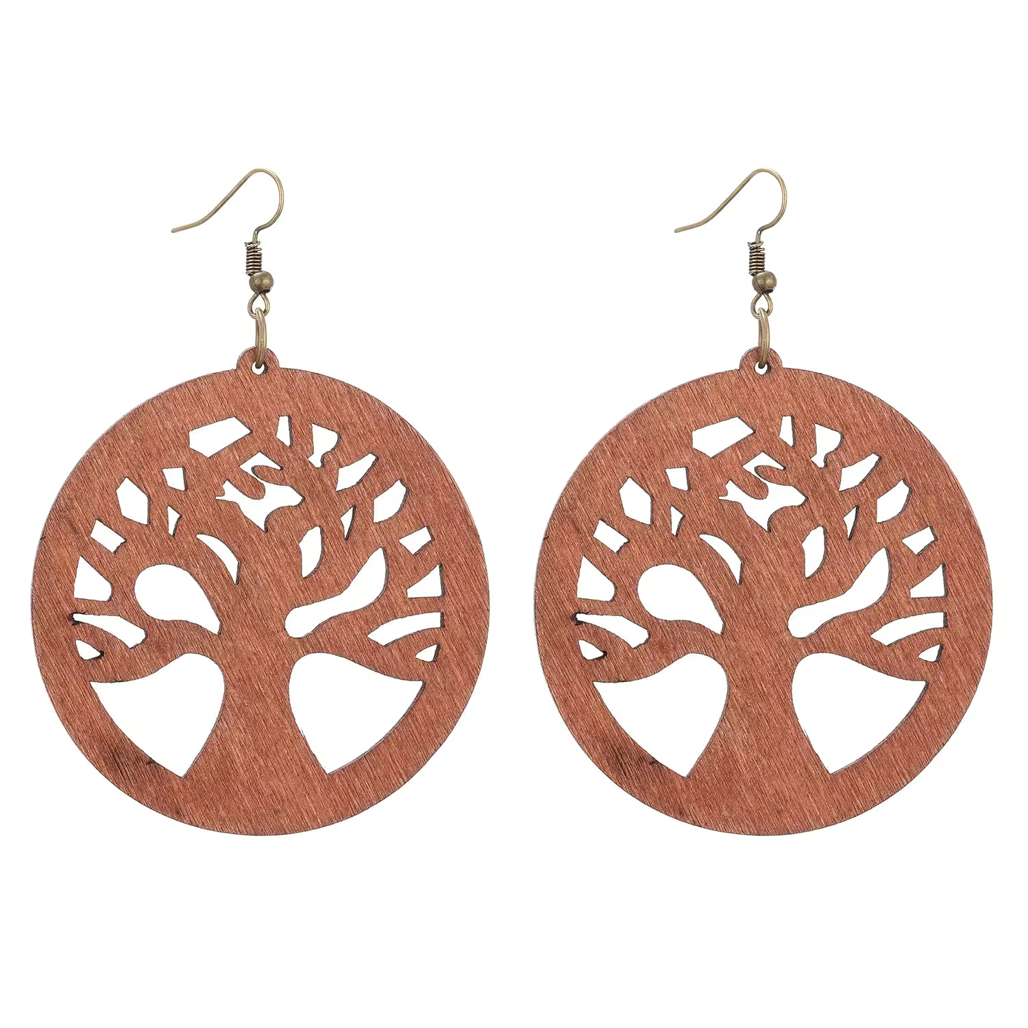 Tree of Life Boho Wood Earrings