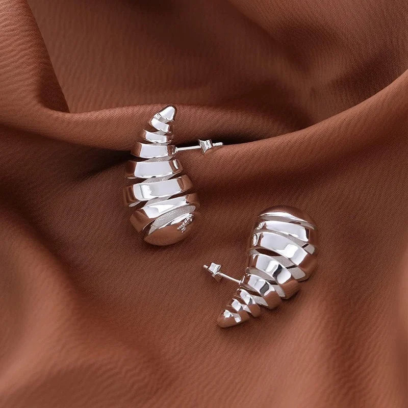 Hyperbola drop earrings-silver