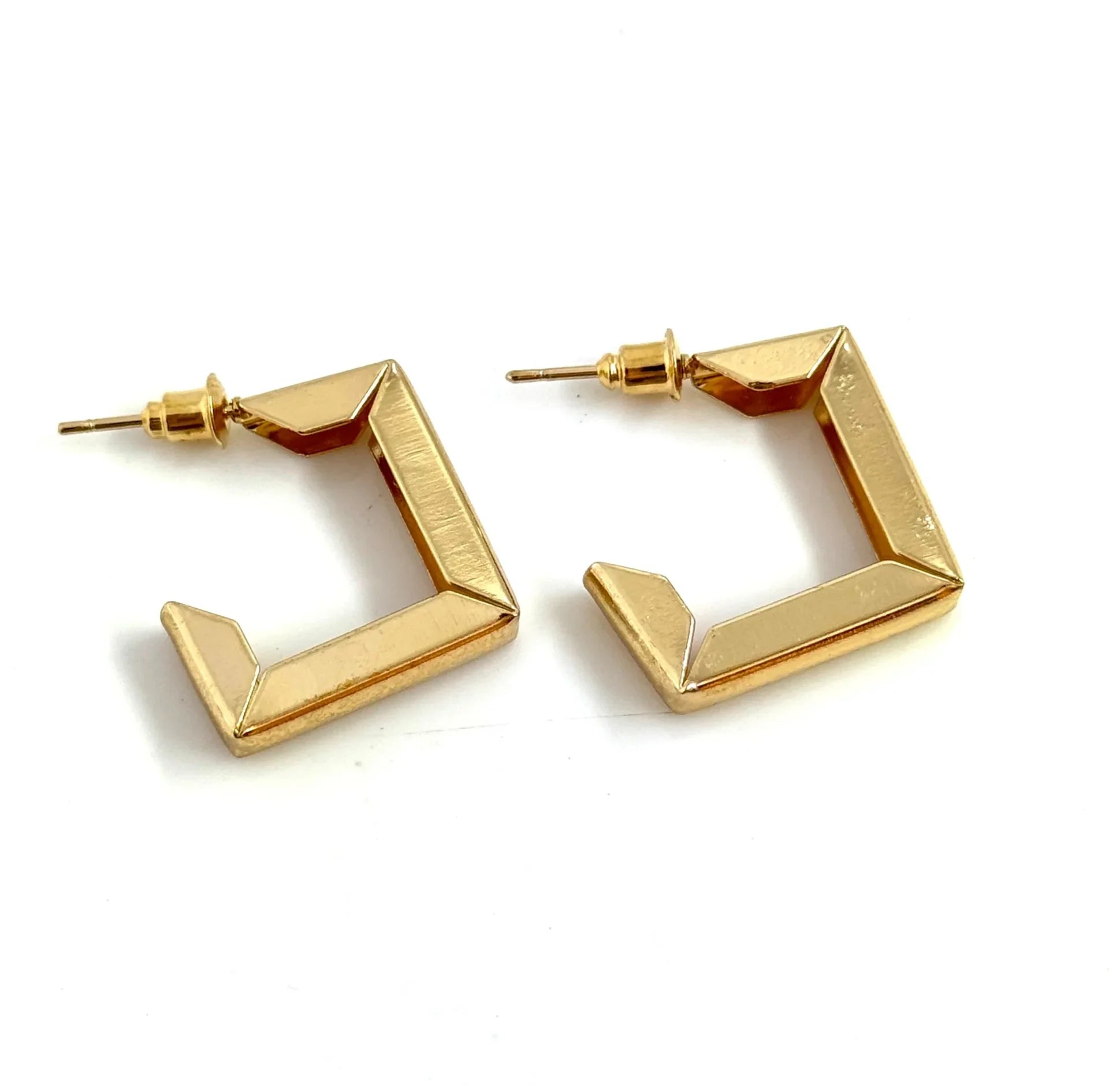 Golden suqare dash hoops