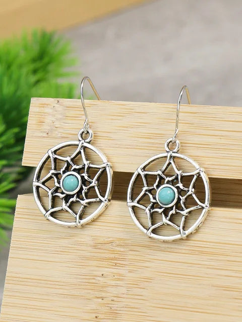 Vintage Bohemian Silver Color Geometric Dangle Earrings