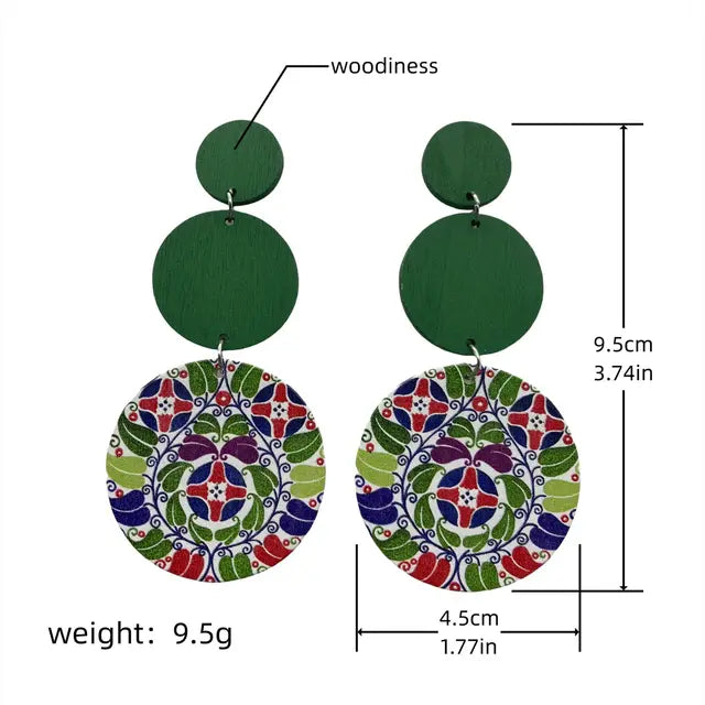 Ethnic Retro Circular Splicing earrings