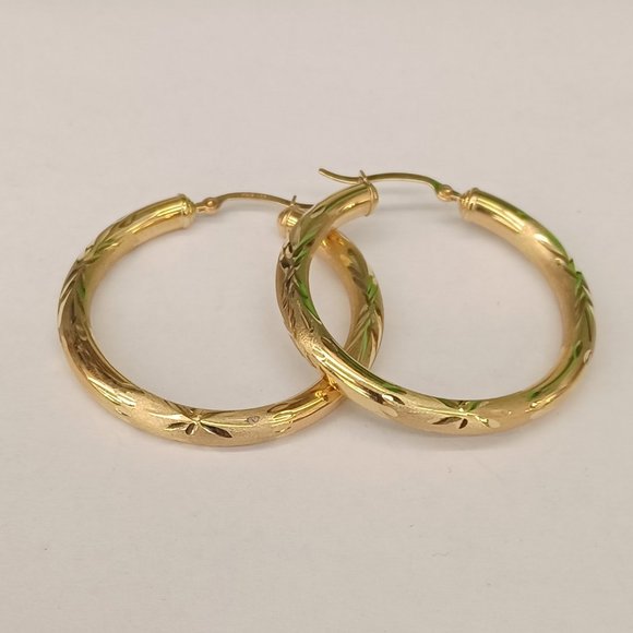 Golden hoop earrings