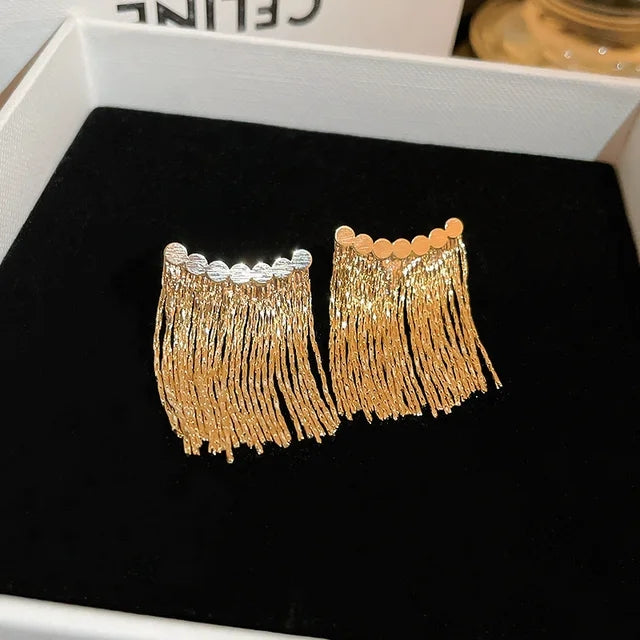 Gold Tassel Statement Earrings for Women – Long & Glamorous