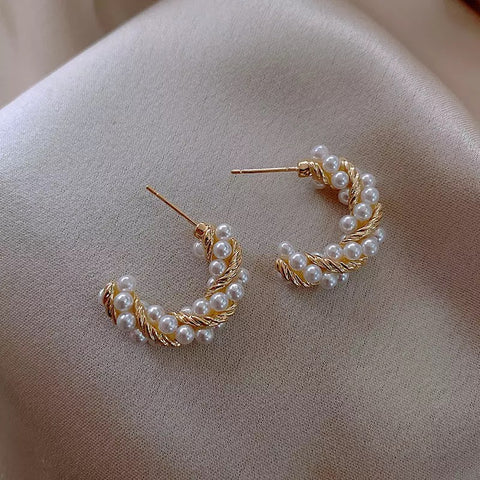 Vintage Korean-Japanese Style Hoop Earrings for Women