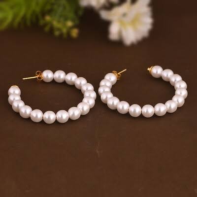 Pearl Hoop Earrings