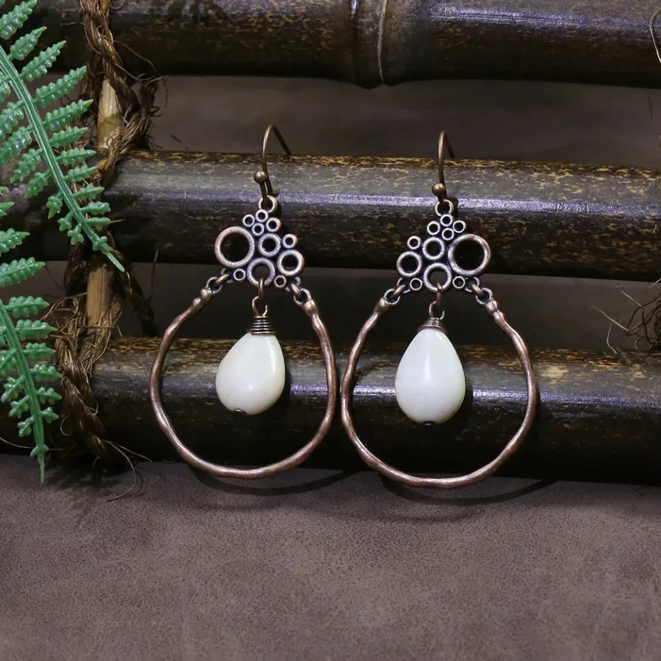 Bohemian Classic Women Geometric Tassel Wooden Earrings