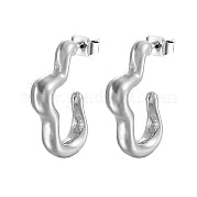 Wave Curve Earrings – Silver