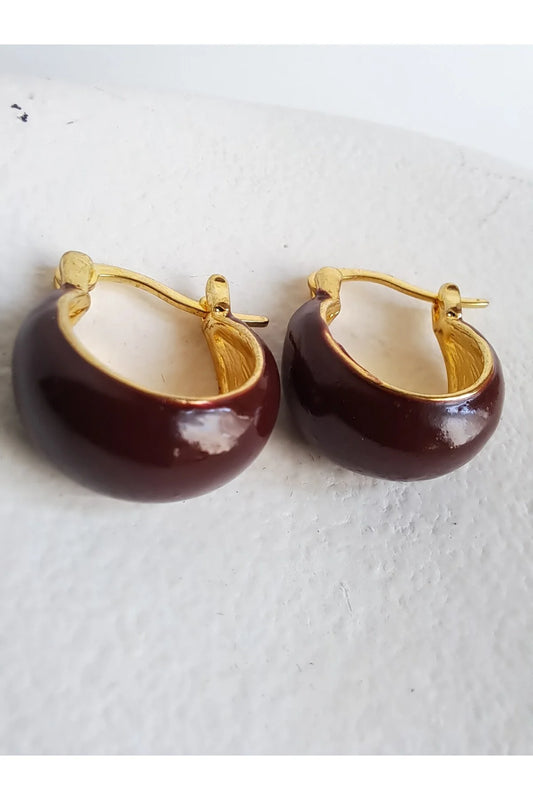 BHR Burgundy Retro Earrings – Vintage Boho Style