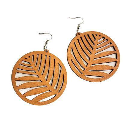 coffee colored wood earrings