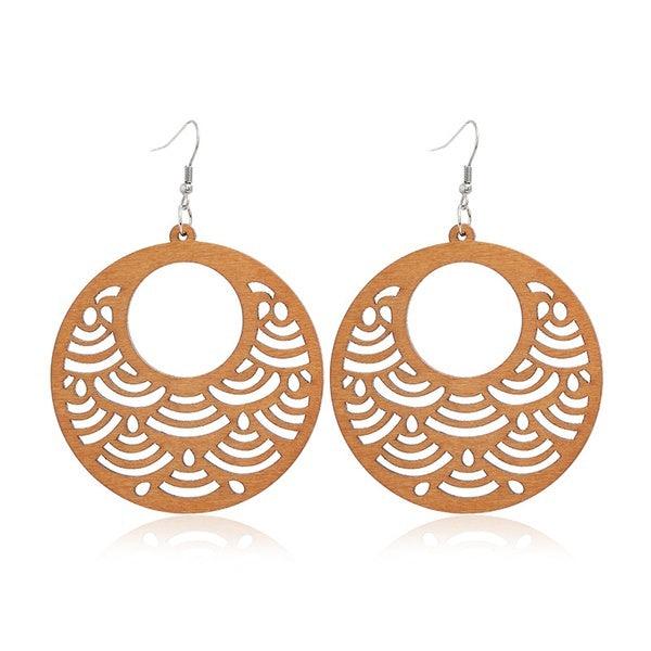 Round wooden earrings