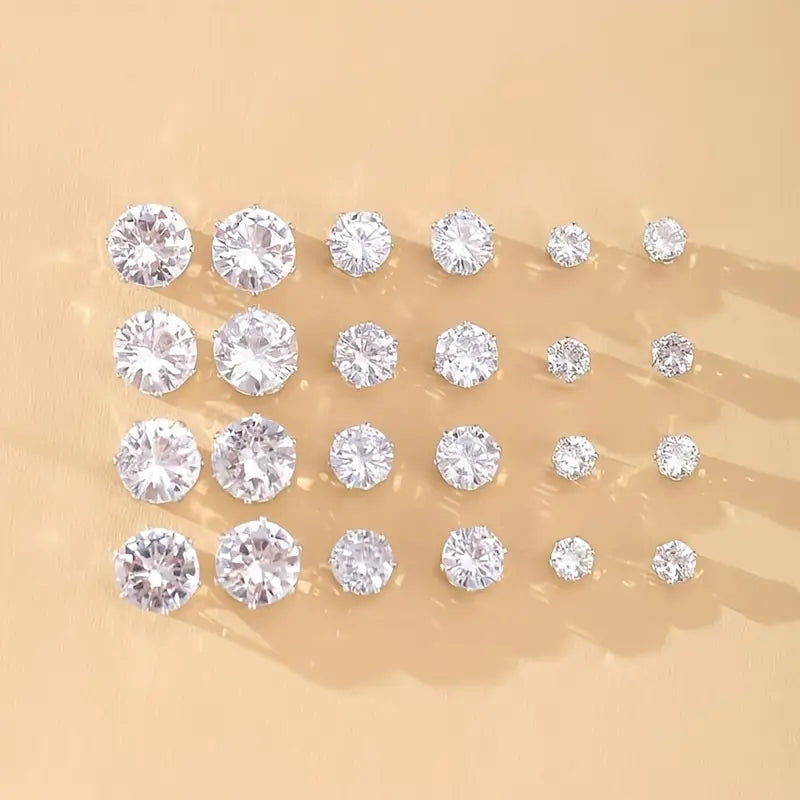 12pairs/set synthetic zicronia stud earrings