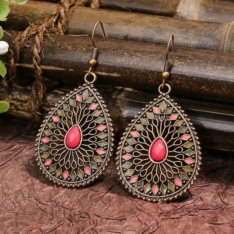 bohemian style teardrop earrings