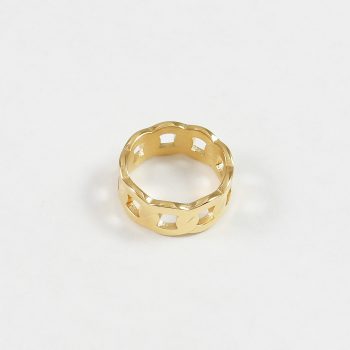 Gold tone chain style ring