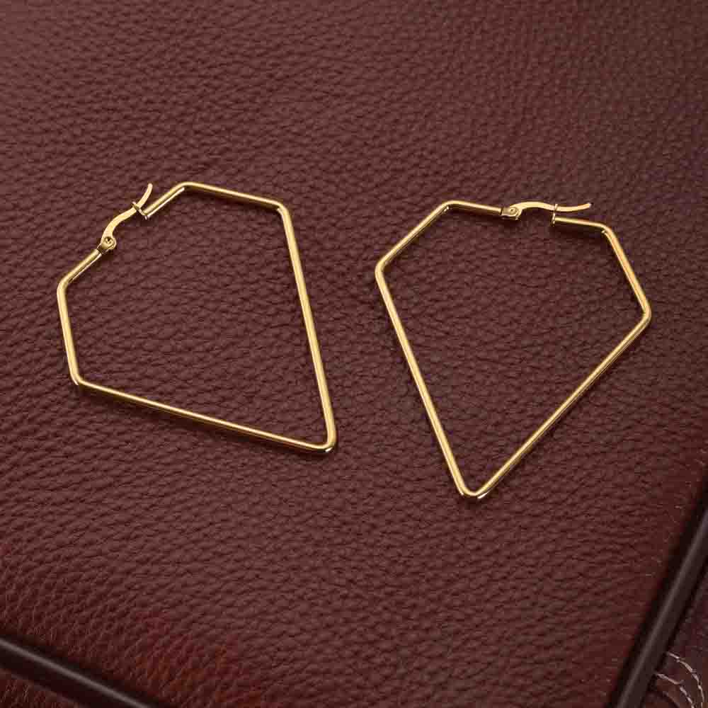 Diamond shaped hoop earrings