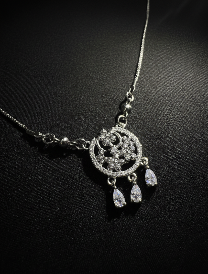 Silver Drop Pendant Necklace