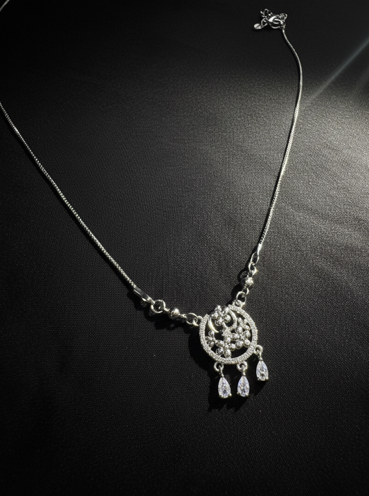 Silver Drop Pendant Necklace