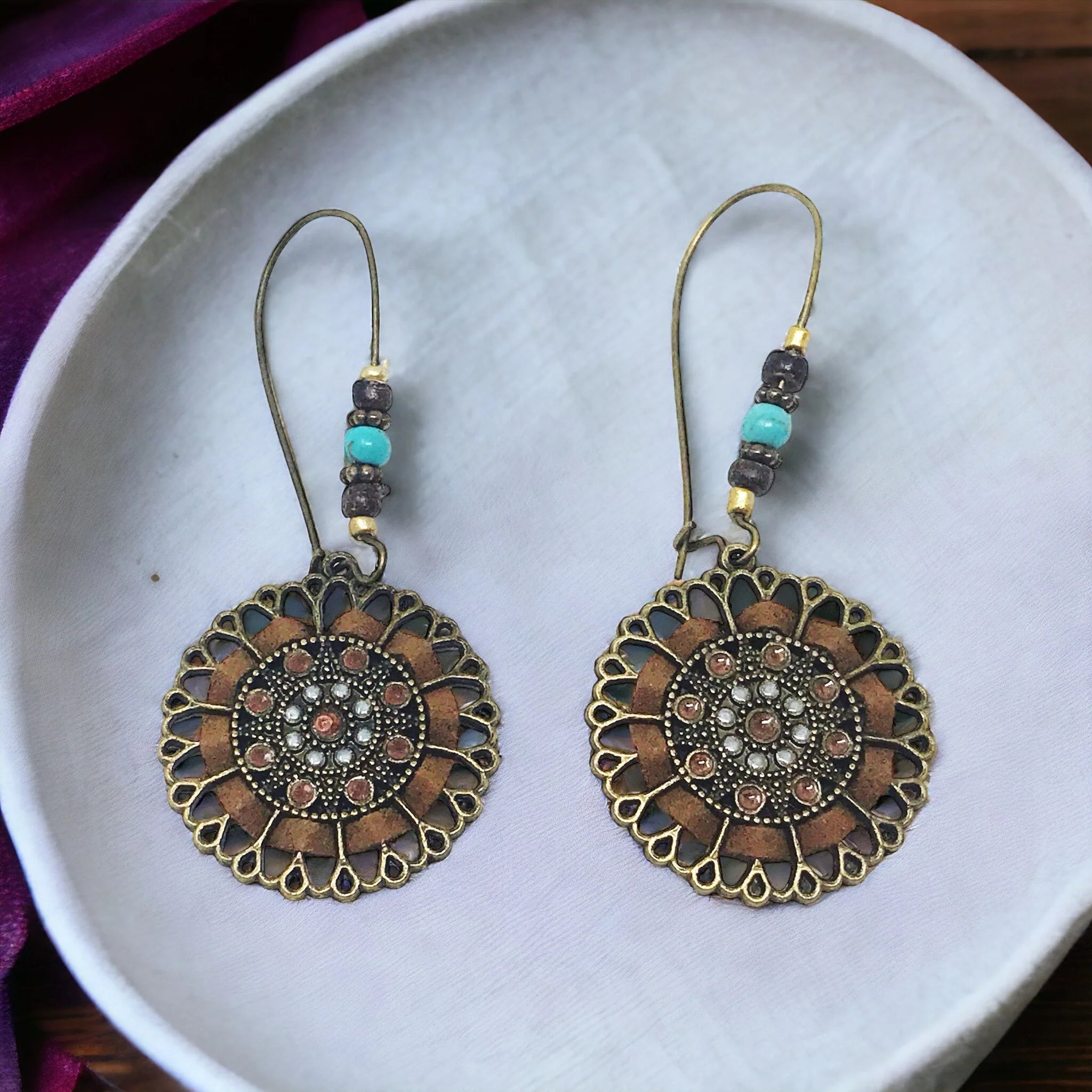 Boho Floral Filigree Earrings