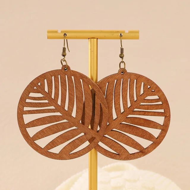 coffee colored wood earrings
