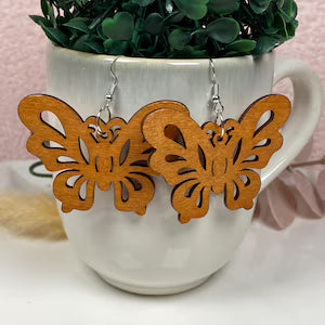 Wooden butterfly earrings