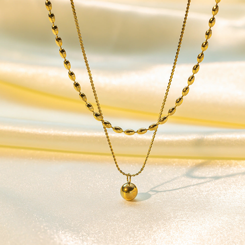 Golden Ball Pendant Necklace for Women