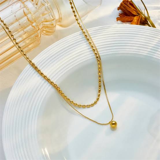 Golden Ball Pendant Necklace for Women