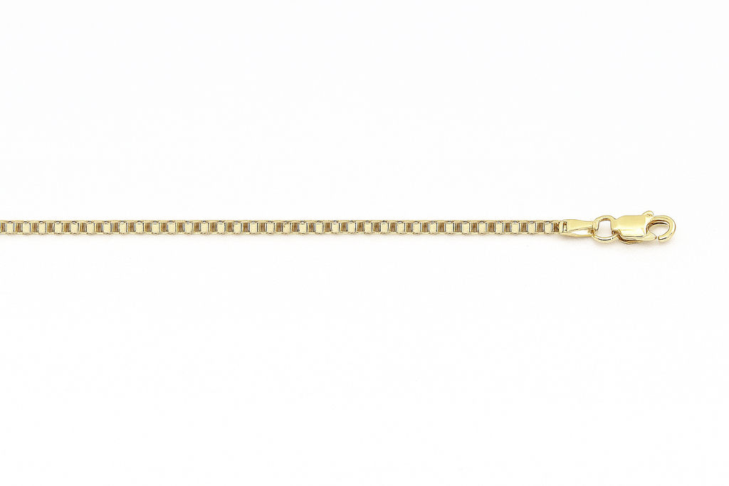 Yellow Gold Box Chain Bracelet – Sleek & Minimalist Design