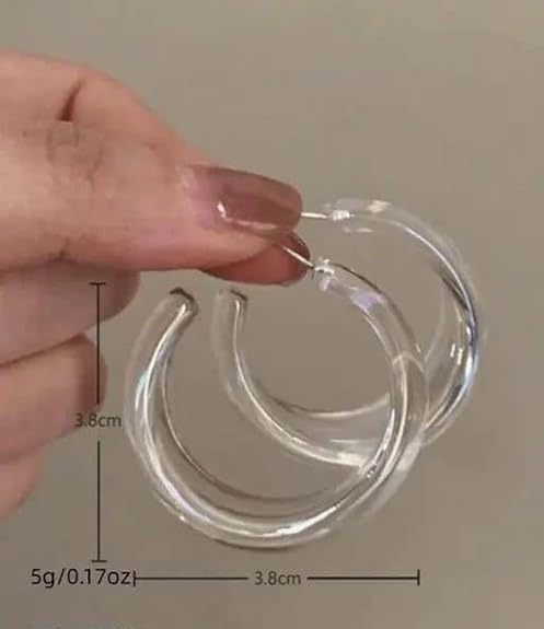 Trendy Transparent Acrylic C-Shaped Korean Earrings